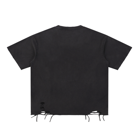 Snow Washed Raw-Hem T-Shirt
